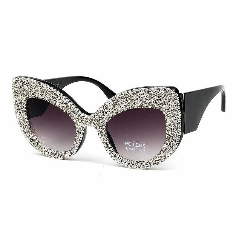 New Rhinestones Oversize Cat Eye Sunglasses